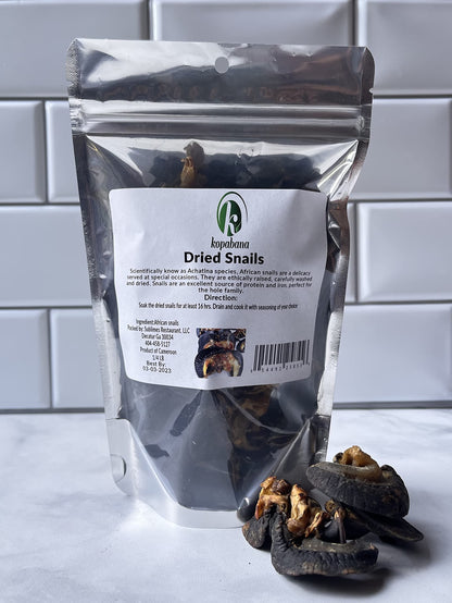 Kopabana Dried African snails| For Stewing or grilling| Various sizes| 4 oz