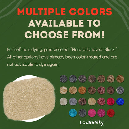 Locsanity Afro Kinky 100% Bulk Natural Human Hair - Braiding Hair for Dreadlocks, Loc Repair, Dreadlock Extensions, Twists, Braids - 8 Inches Long, 1 Oz 22 - Ash Blonde