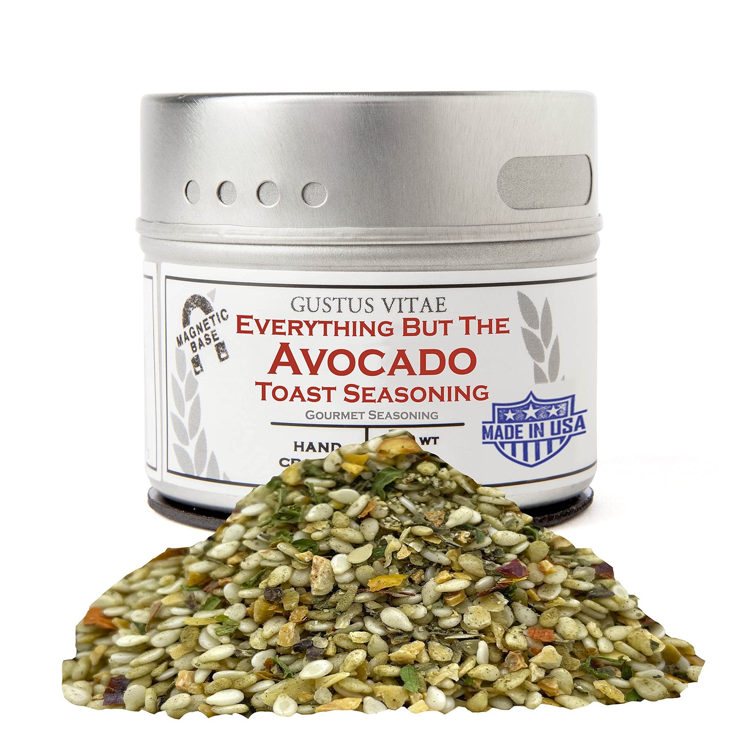 Everything But The Avocado Toast Seasoning | Authentic Gourmet Spice Mix & Artisanal Seasoning | All Natural, Non GMO | Small Batch, Hand Crafted | Made in USA | Ultra Premium, Sustainably Sourced | GLP-1 Friendly | Magnetic Tin | Gustus Vitae | #34