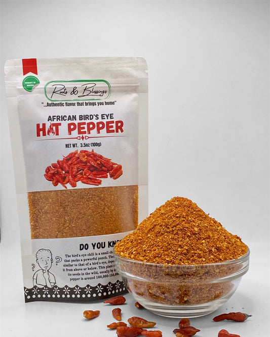 Dried African Bird's Eye Red Spicy Hot Chili Pepper Powder.100% Natural. For soups|Marinates|BBQ,