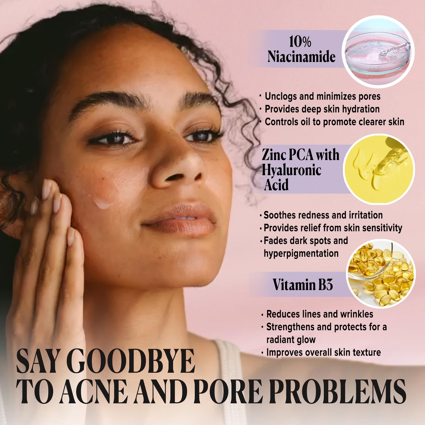 Cosmedica Skincare Niacinamide + Zinc Treatment Serum with Hyaluronic Acid, 1 oz