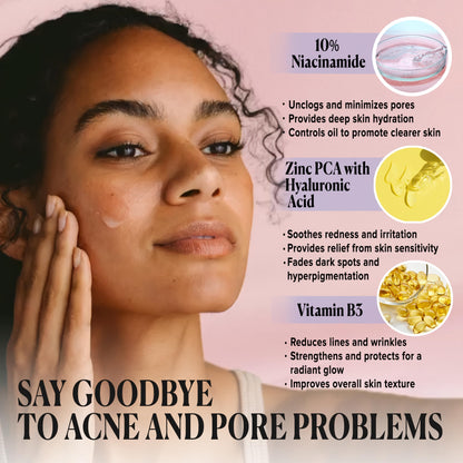 Cosmedica Skincare Niacinamide + Zinc Treatment Serum with Hyaluronic Acid, 1 oz