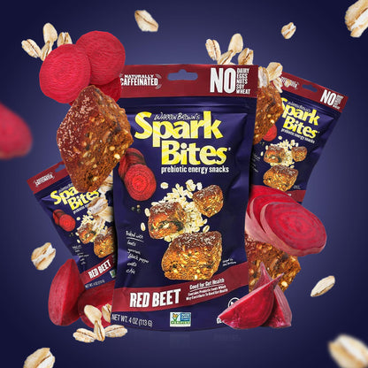 SPARK BITES - Red Beet (Pack of 6) Allergen Free Vegan Healthy Energy Snack - A Steady Release of Wholesome Energy with NONE OF THE TOP 9 ALLERGENS - Vegan, Non-GMO, Gluten-Free