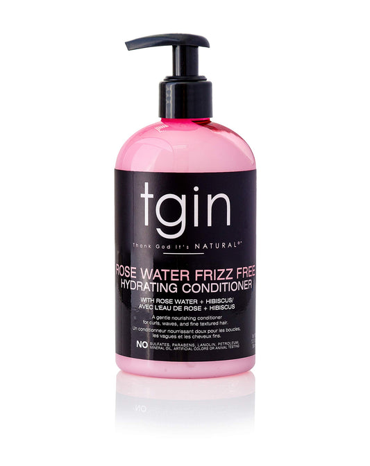 tgin Rose Water Frizz-Free Hydrating Conditioner for Curls - Waves - Great for low porosity hair - Fine hair 13oz