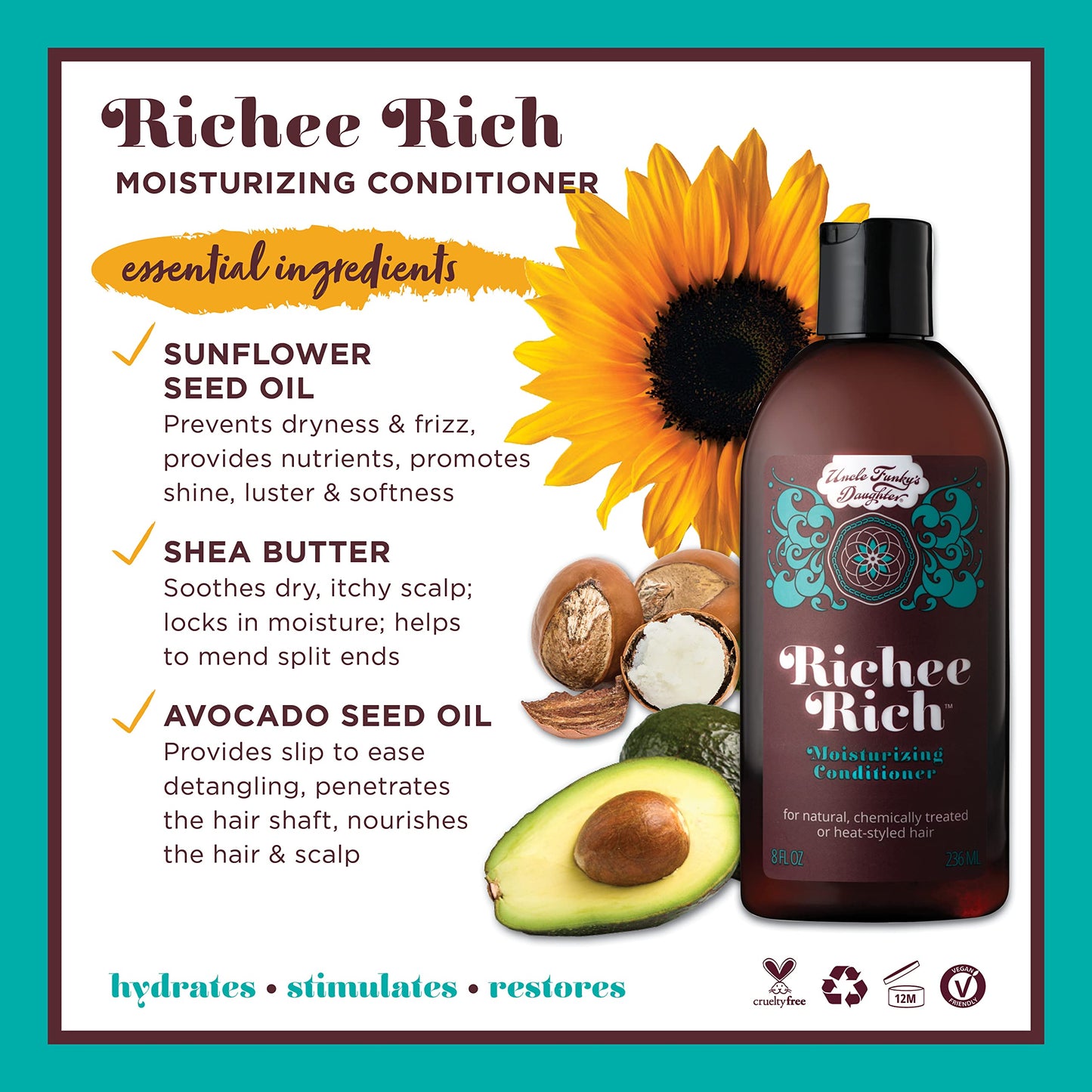 Uncle Funky's Daughter Richee Rich Moisturizing Conditioner, 8 oz