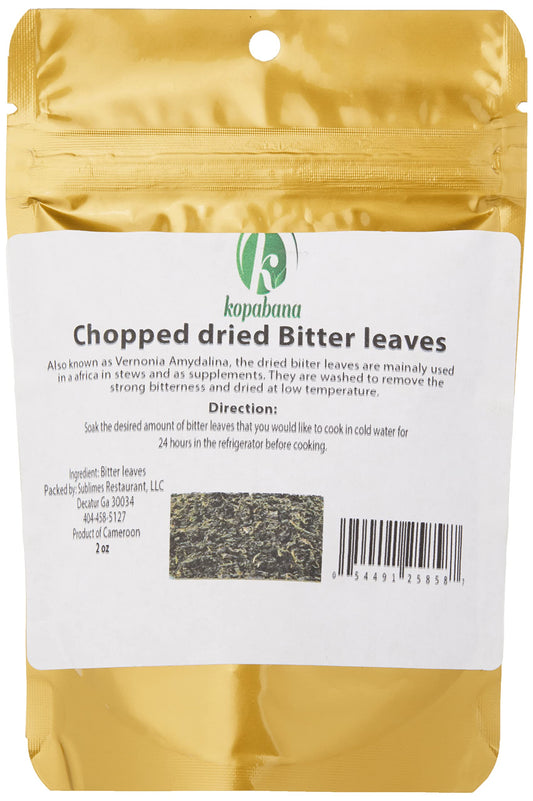 Kopabana Chopped Dried Bitter Leaves| Vernonia amygdalina | 1oz