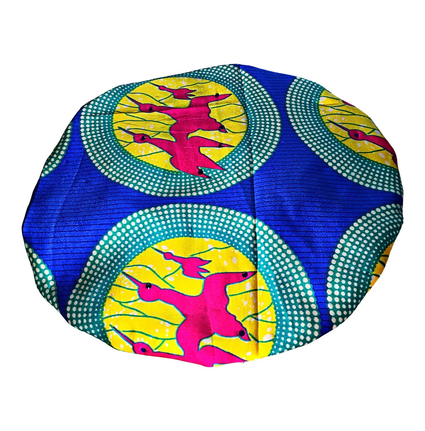 2Chique Boutique Women's African Ankara Print Satin Bonnet Multi Color Patterns (Blue/Multi, Regular)