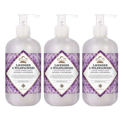 Nubian Heritage Hand Wash To Cleanse & Nourish Lavender & Wildflowers Nourishing Hand Soap 12.3 oz 3 Count