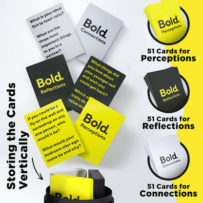 Bold Card Game - 3 Decks, 300+ Questions - Fun Icebreaker and Couples Game for Date Nights