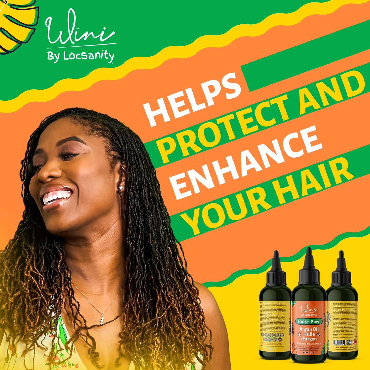 Locsanity Wini Pure Argan Hair and Body Oil, 100% Cold-Pressed, 4 Fl Oz