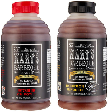 SGT. Hart’s Intensified Chipotle and Bourbon BBQ Sauce Combo Pack - 22.04 OZ Each