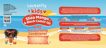 Locsanity Shea and Mango Kids 2 in 1 Shampoo and Conditioner, 12 oz, for Natural, Kinky and Curly Hair, Locs