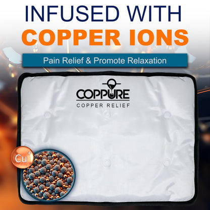 Coppure Copper Relief Large Gel Soft Flexible Medical Ice Packs for Injuries - Reusable Ice Pad Cold Pack for Back Pain, Migraine Relief Pad, Postpartum, Headache, Shoulder – 15” x 11” - 2 Pack