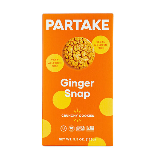 Partake Foods Gluten Free Crunchy Ginger Snap Cookies, 5.5 OZ