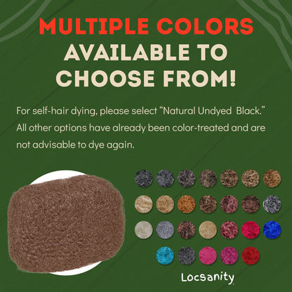Locsanity Afro Kinky 100% Bulk Natural Human Hair - Braiding Hair for Dreadlocks, Loc Repair, Dreadlock Extensions, Twists, Braids - 8 Inches Long, 1 Oz