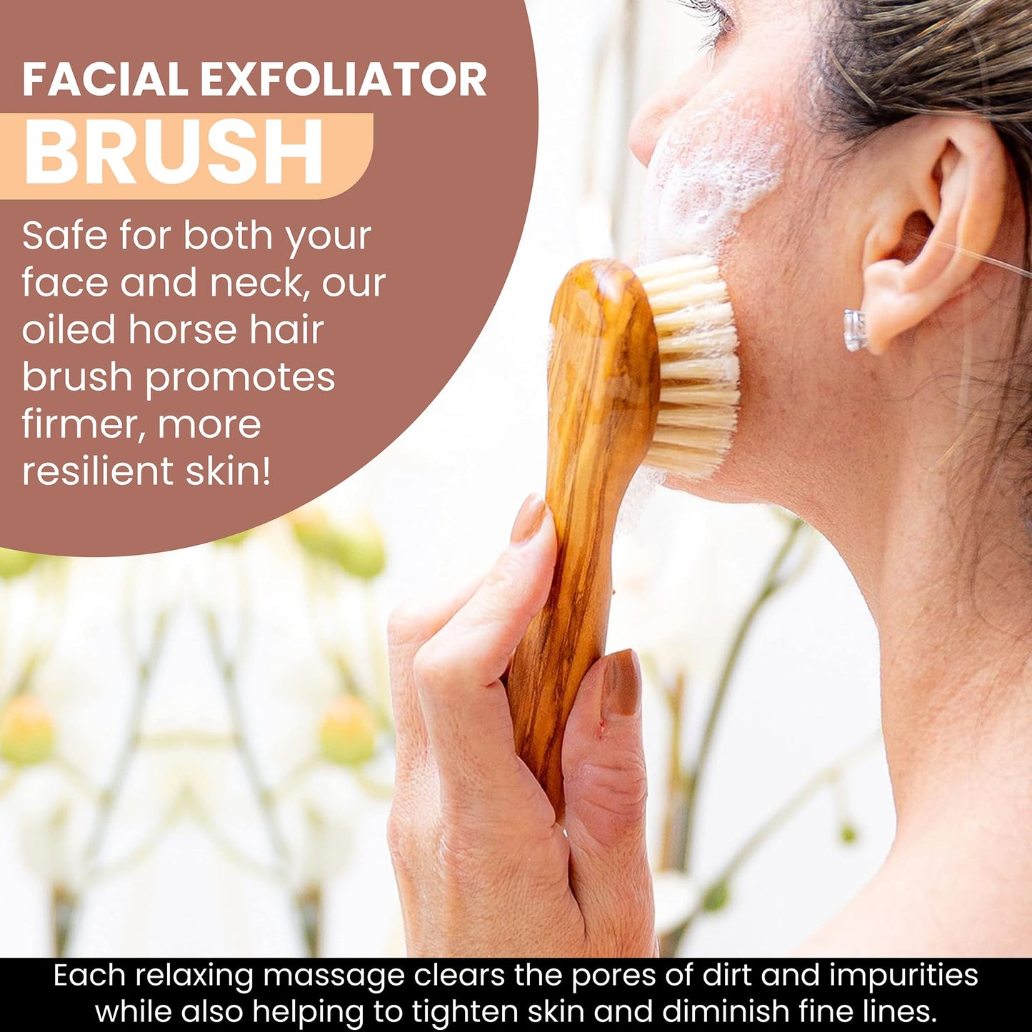 Since 1869 Hand Made in Germany - Sustainable Exfoliating Face Brush, Scrub Cleansing Brush, Exfoliates Skin to Help Reduce Flaking, Fine Lines, Supports Glowing Complexion Natural Boar Bristle