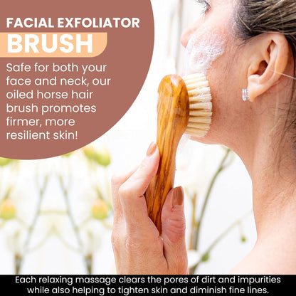 Since 1869 Hand Made in Germany - Sustainable Exfoliating Face Brush, Scrub Cleansing Brush, Exfoliates Skin to Help Reduce Flaking, Fine Lines, Supports Glowing Complexion Natural Boar Bristle