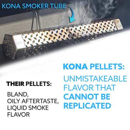 Kona Smoker Grilling Pellet (Set of 4) 2 Pound Variety Pack (8 pounds Total), Apple + Cherry + Supreme Blend + Mesquite Acacia Blend