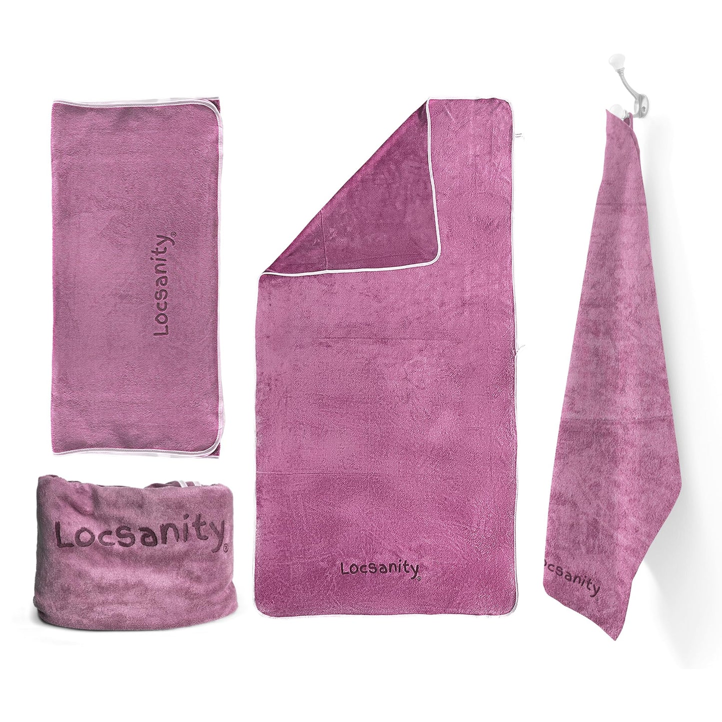 Locsanity Hair Towel Set, 3 Pack, for Dreadlocks, Locs, Sisterlocks and Natural Hair