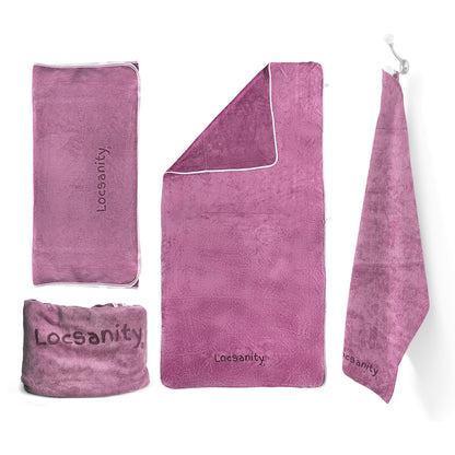 Locsanity Hair Towel Set, 3 Pack, for Dreadlocks, Locs, Sisterlocks and Natural Hair