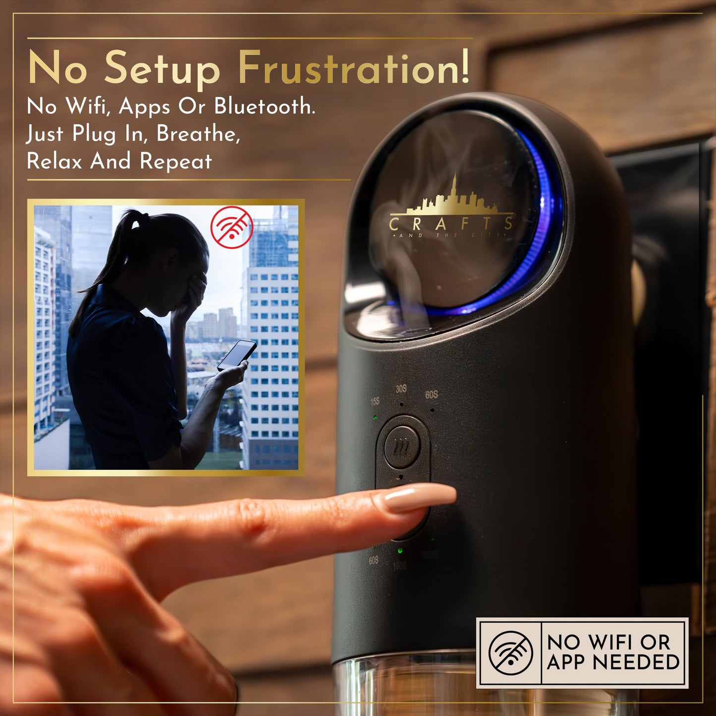 Wireless Waterless Essential Oil Plug in Wall Diffuser for Outlet, Crafts And The City- Cordless Luxury Scent Collection w/No Water for Home, Rooms, Hotel, Travel – Electric Cold Air Mist Nebulizer