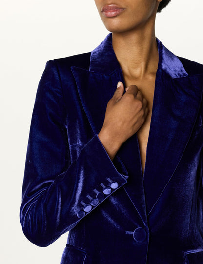 Sergio Hudson, Single Breast Jacket, 10, Sapphire