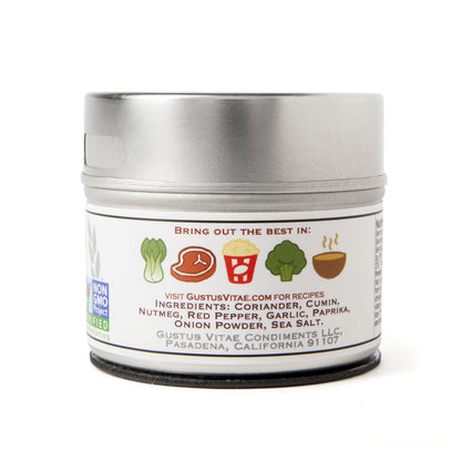 Indian Tandoori Sea Salt | Gourmet Seasoning | Non GMO, All Natural | Hand Crafted, Small Batch Seasoning | Made in USA | Authentic Artisanal Spice Blend | GLP-1 Friendly | Magnetic Tin | Ultra Premium | Gustus Vitae | #14