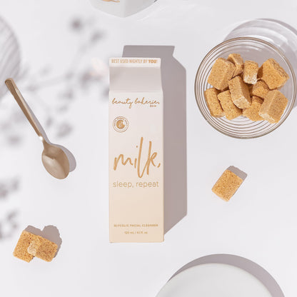 Beauty Bakerie Milk, Sleep, Repeat Glycolic Facial Cleanser, Face Wash Makeup Remover for Skin Care, 4.1 oz.