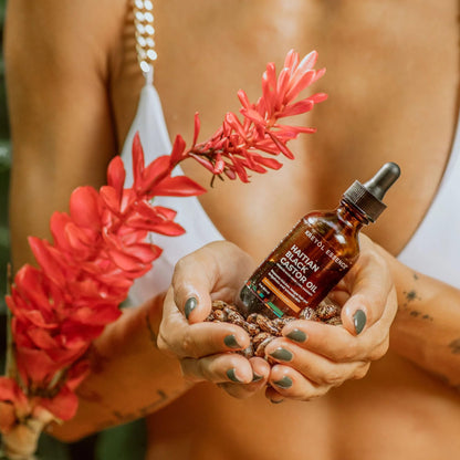 Kreyol Essence - Haitian Black Castor Oil for Skin and Hair, Glass Bottle - Fuller-Looking Hair, Hexane Free, Natural Humectant