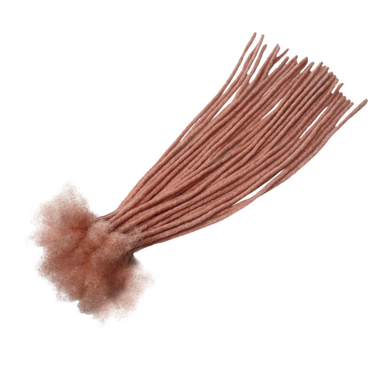 Locsanity Afro Kinky 100% Human Hair Handmade Locs - Pencil Width - .5cm Pink Dreadlocks, Crochet Hair Extensions (20", 10 Locs Per Bundle)