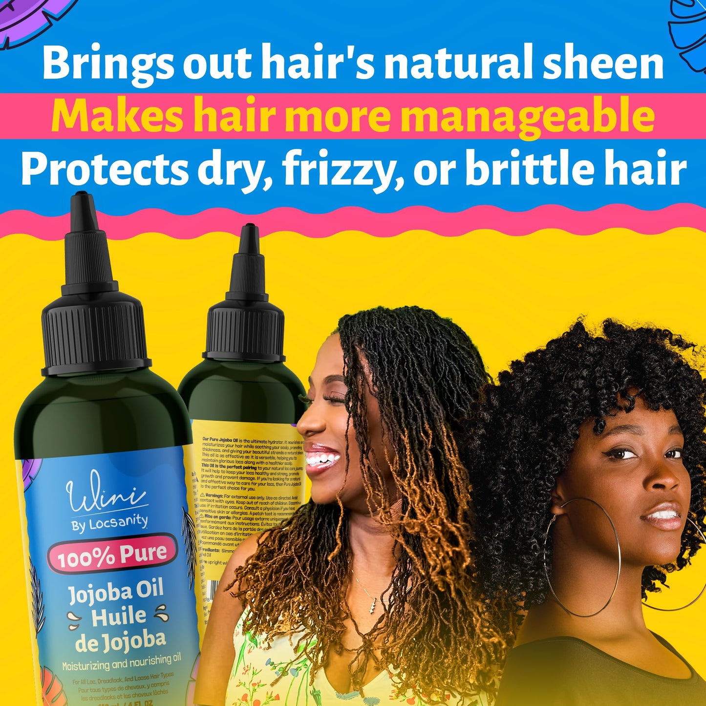 Locsanity Wini Pure 100% Cold Pressed Jojoba Oil for Hair and Body, 4 fl oz