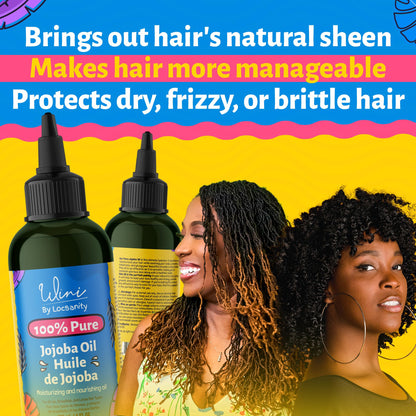 Locsanity Wini Pure 100% Cold Pressed Jojoba Oil for Hair and Body, 4 fl oz