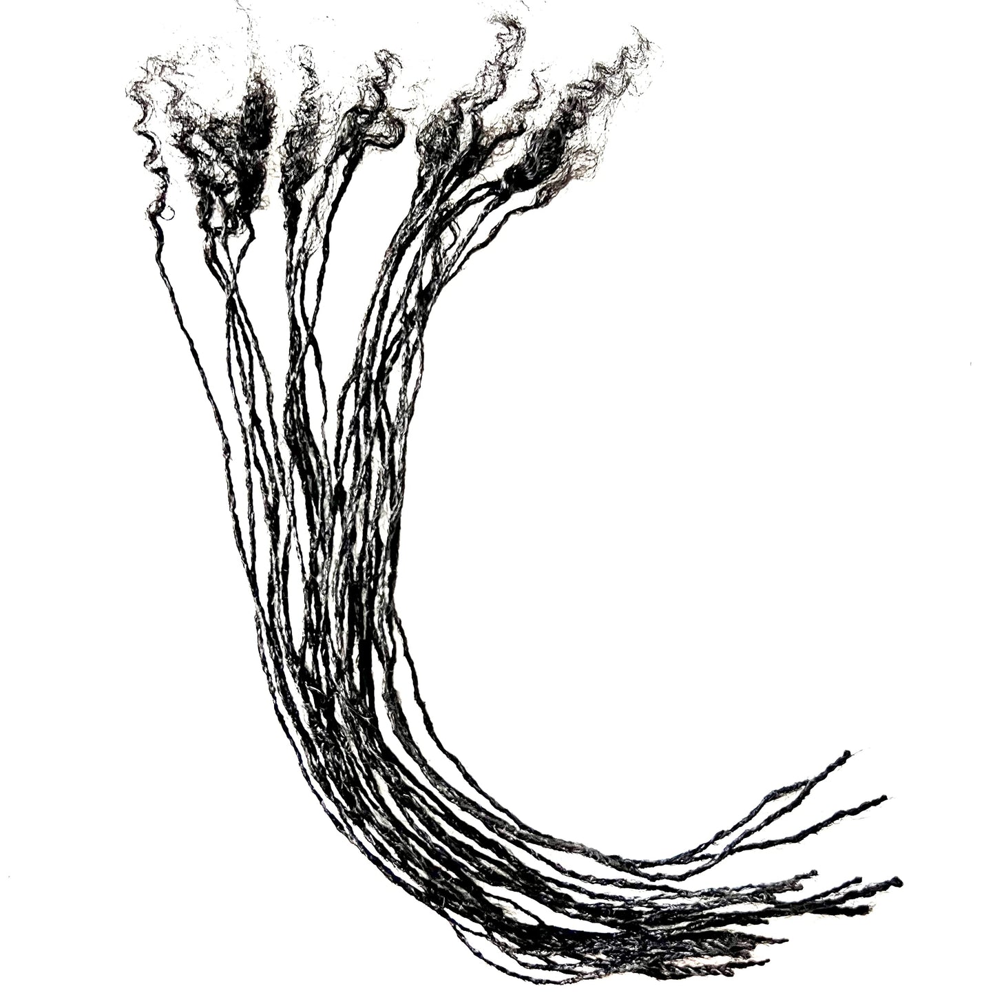 Locsanity Afro Kinky 100% Human Hair Handmade Micro Locs - 10" - .1cm Sisterlock Width Natural Undyed Black Dreadlocks, Crochet Hair Extensions (10", 10 Locs Per Bundle)