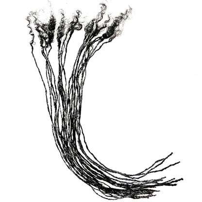 Locsanity Afro Kinky 100% Human Hair Handmade Micro Locs - 10" - .1cm Sisterlock Width Natural Undyed Black Dreadlocks, Crochet Hair Extensions (10", 10 Locs Per Bundle)