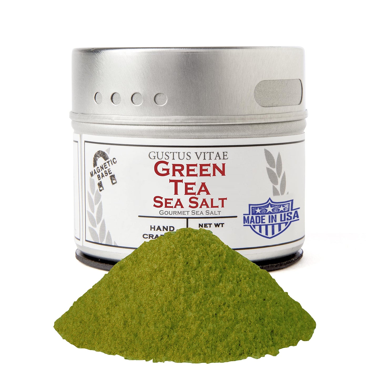 Green Tea Sea Salt | Gourmet Infused Salt | Non GMO, All Natural | Hand Made in Small Batches in USA | GLP-1 Friendly | Artisanal Seasoning | Ultra Premium, Sustainably Sourced | Gustus Vitae | #708