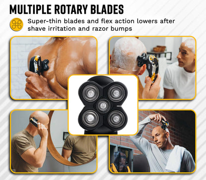 Bald Buddy Head Shavers & Hair Clipper Set | Use Wet or Dry | Electric + Cordless | Bundle for Bald & Bearded Men | The Cut Buddy