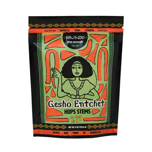 Brundo Spices Gesho Entchet | Authentic Ethiopian Aroma Hops Stems | Hand picked and processed | Harvested in and Imported from Ethiopia | Non GMO | Organic | No Preservatives (4 oz)
