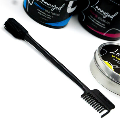 PuffCuff | LAAAYED™ EdgeMaster | 3-in-1 Edge Brush & Styling Tool with Soft Silicone Bristle Brush | For Hair Layering and Styling Edges | 1 Piece