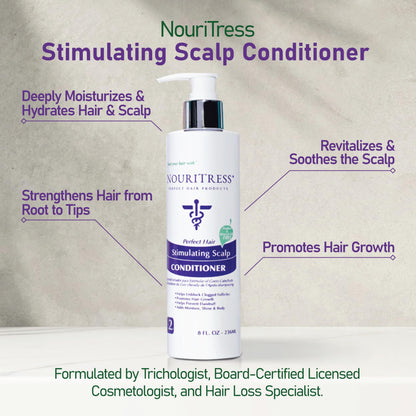 NouriTress Stimulating Scalp Conditioner - Deep Conditioner for Dry Scalp Treatment, Promotes Hair Growth, Nourishes & Strengthens Hair with Peppermint & Argan Oil, Reduces Split Ends & Breakage - 8oz