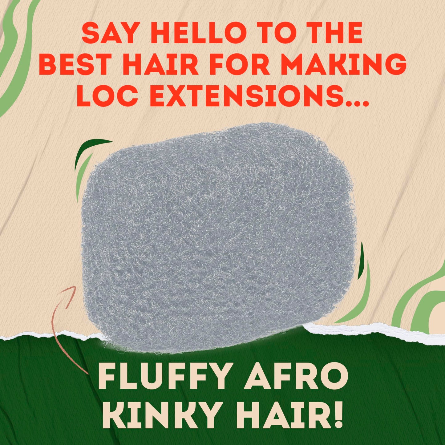 Locsanity Afro Kinky 100% Bulk Natural Human Hair - Braiding Hair for Dreadlocks, Loc Repair, Dreadlock Extensions, Twists, Braids - 8 Inches Long, 1 Oz 100% Grey