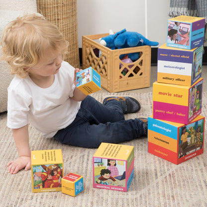 Upbounders Inspiring Careers Nesting and Stacking Blocks Sorting Toy for Toddlers | Features Modern Moms | Multicultural Educational, Ages 2-4 (Mom’s Choice Award Winner)