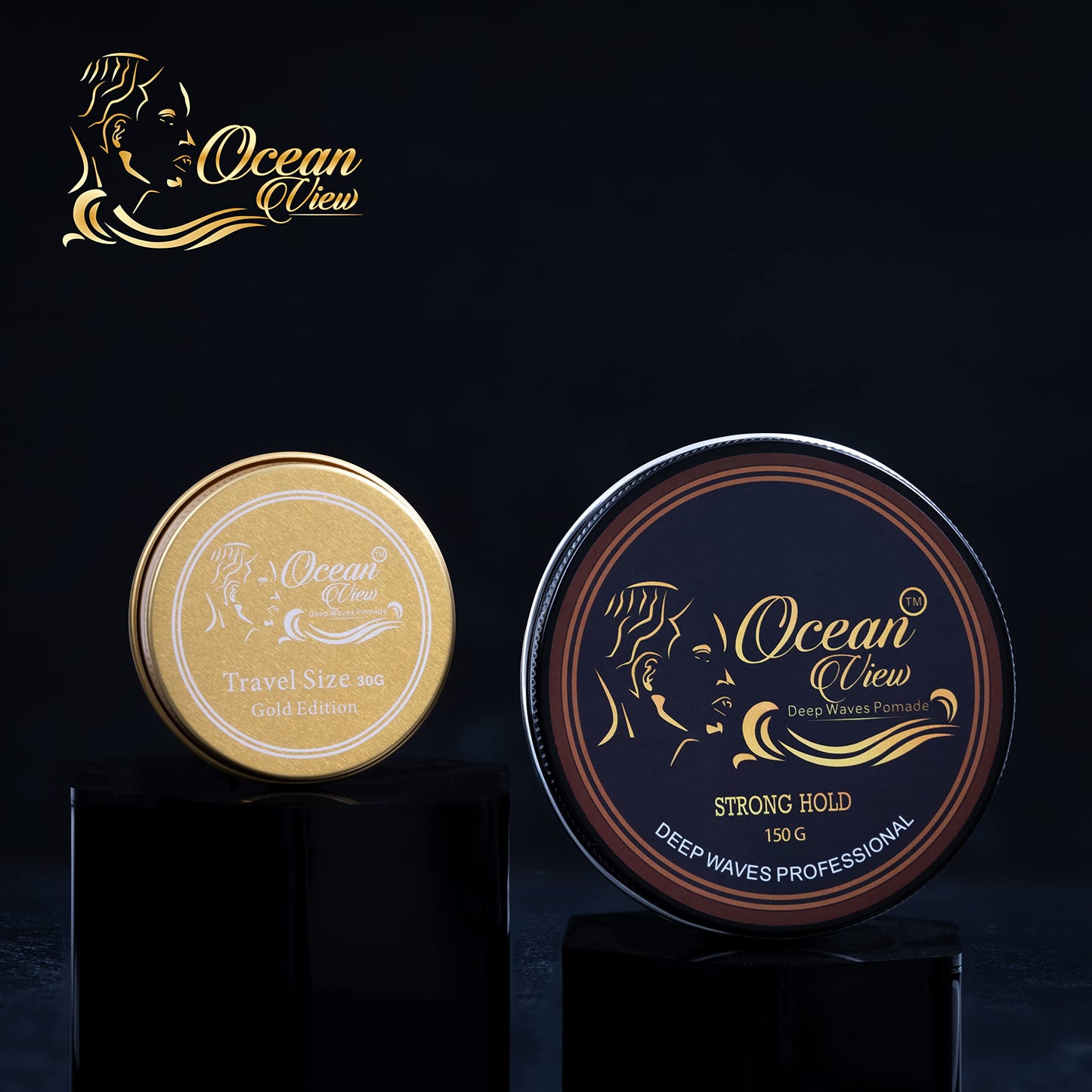 OCEAN VIEW DEEP WAVES POMADE, Water Based Wave Builder Pomades, 360 Wave Grease for Men Moisturizes, Controls and Style Black Hair, (2 Pomades)