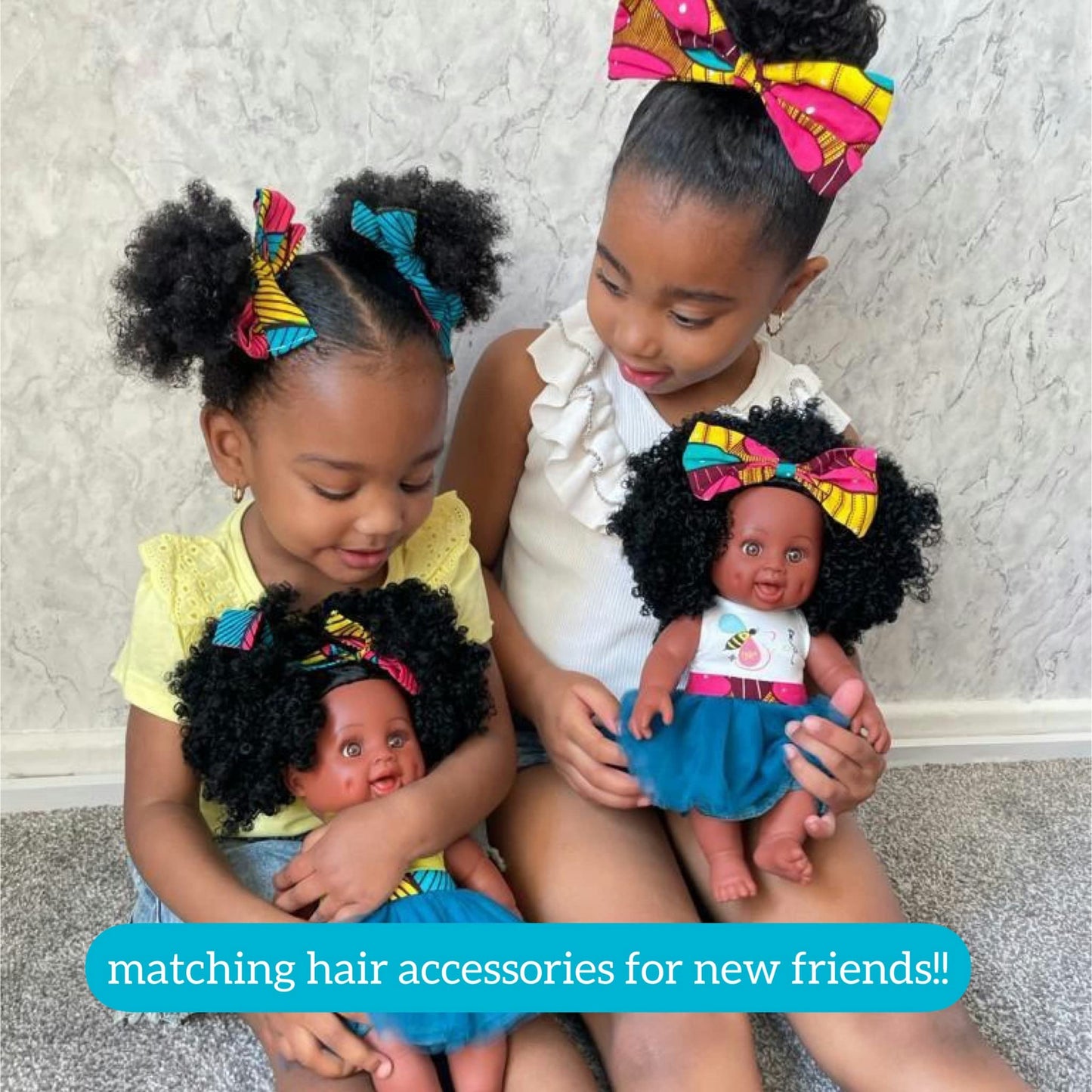 Natural Ella Baby Bee Doll - African American, Black, Biracial, Latino Baby Doll with Curly Natural Black Hair for Kids 3 and up for Birthday Gift