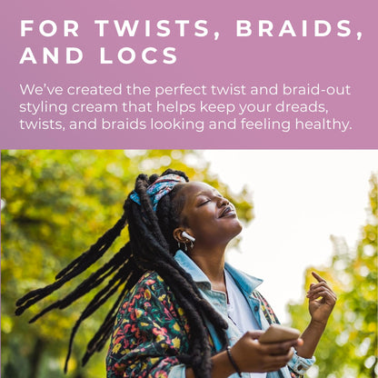 African Afro Twist, Braid, & Loc Styling Cream, Medium Hold, Anti Frizz and Dandruff, Smoothing and Hydrating Hair Styling Cream With Shea Butter, All Natural Hair Care, Cruelty Free, 8 Fl Oz