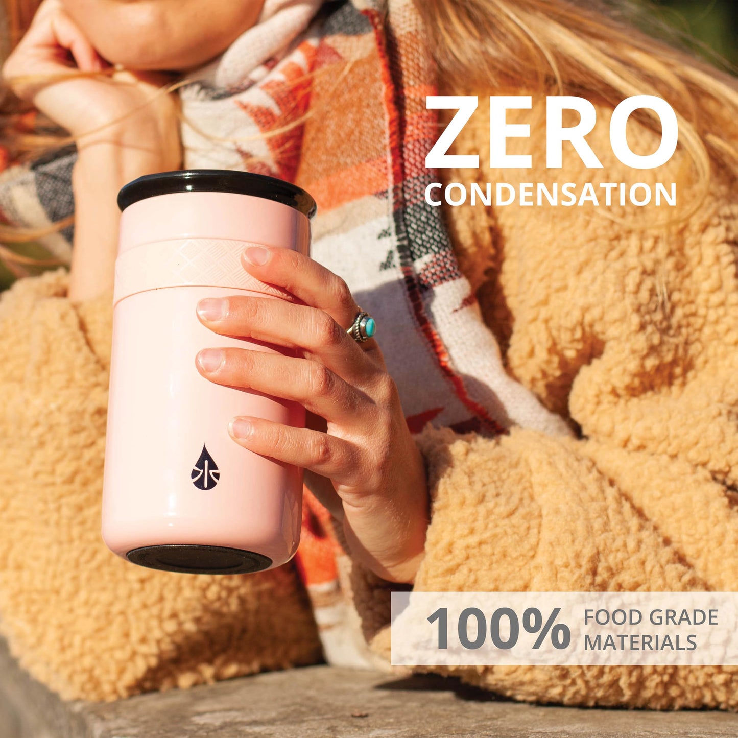 Elemental Artisan Insulated Tumbler, Triple Wall Coffee Travel Tumbler, Reusable Stainless Steel Coffee Tumbler with Ceramic Lid, Thermal Coffee Cup for Hot (6 Hrs) & Cold (18 Hrs), 12oz - Gloss Rose