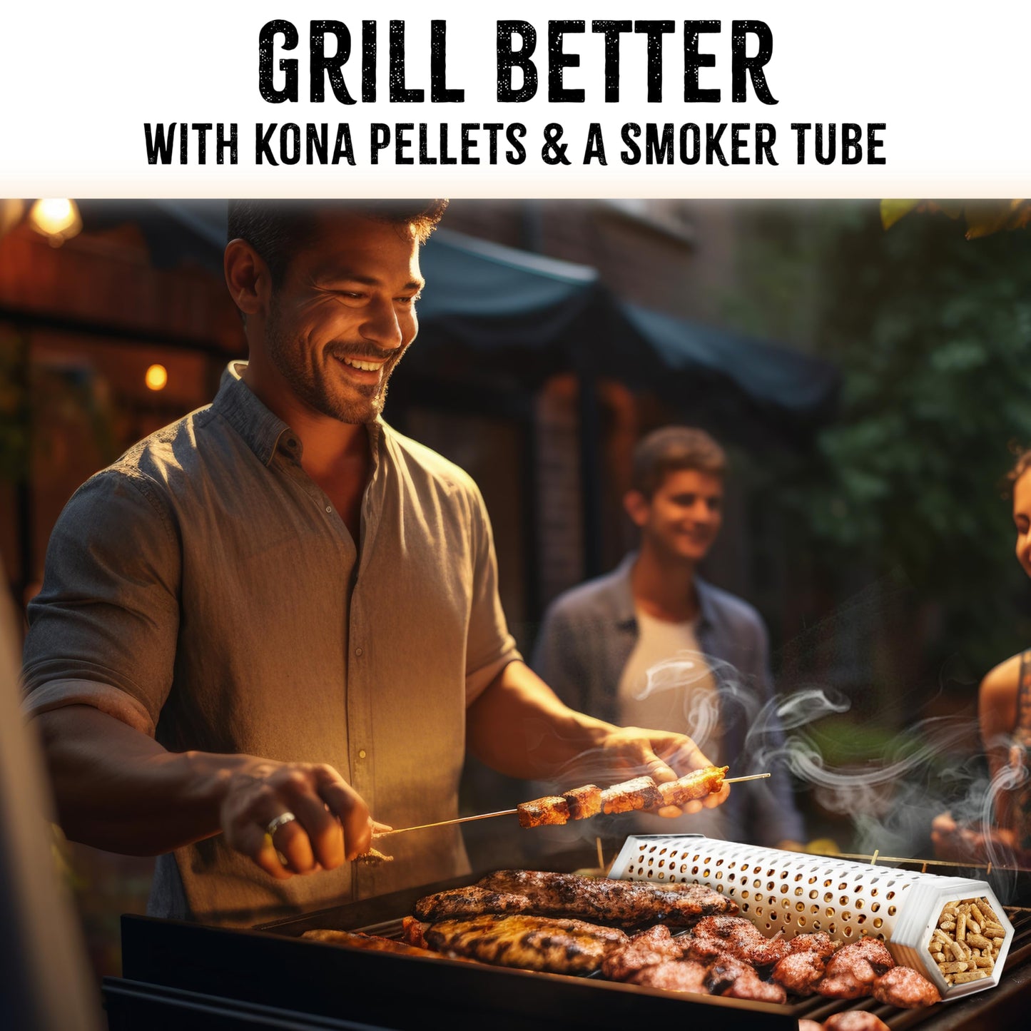 Kona Build Your Own Wood Smoker Pellet Variety Pack - Choose Your Favorite Flavors - Mix and Match Set - Set of 4-2 lb Resealable BBQ Smoker Pellet Bags