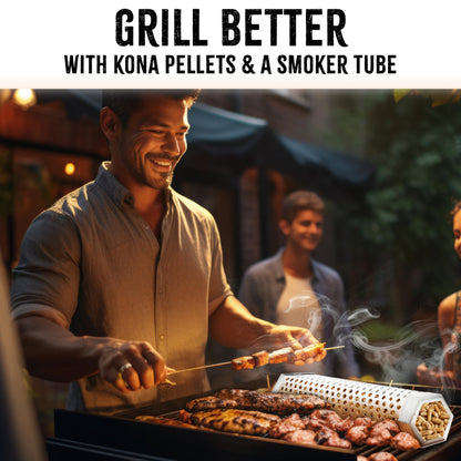 Kona Build Your Own Wood Smoker Pellet Variety Pack - Choose Your Favorite Flavors - Mix and Match Set - Set of 4-2 lb Resealable BBQ Smoker Pellet Bags