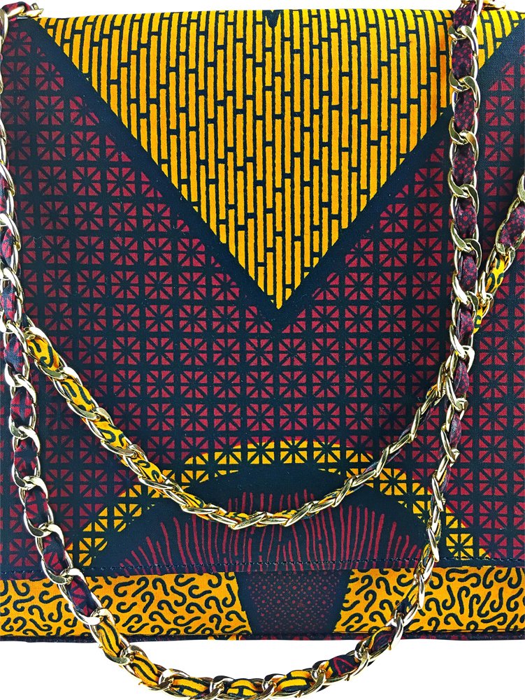 2Chique Boutique Women's Ankara Print Fashion Handbag, NNEOMA