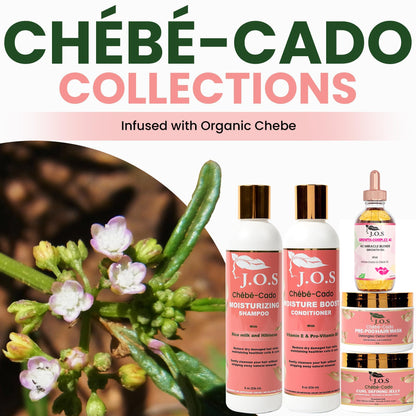 J'Organic Solutions 5-in-1 Chebe-Cado Hair Care Kit - Pre shampoo Clay Hair Mask Moisturizing Shampoo, Deep Hydration Conditioner, Hair and Miracle blend oil, Detoxifying and Curl Defining Jelly