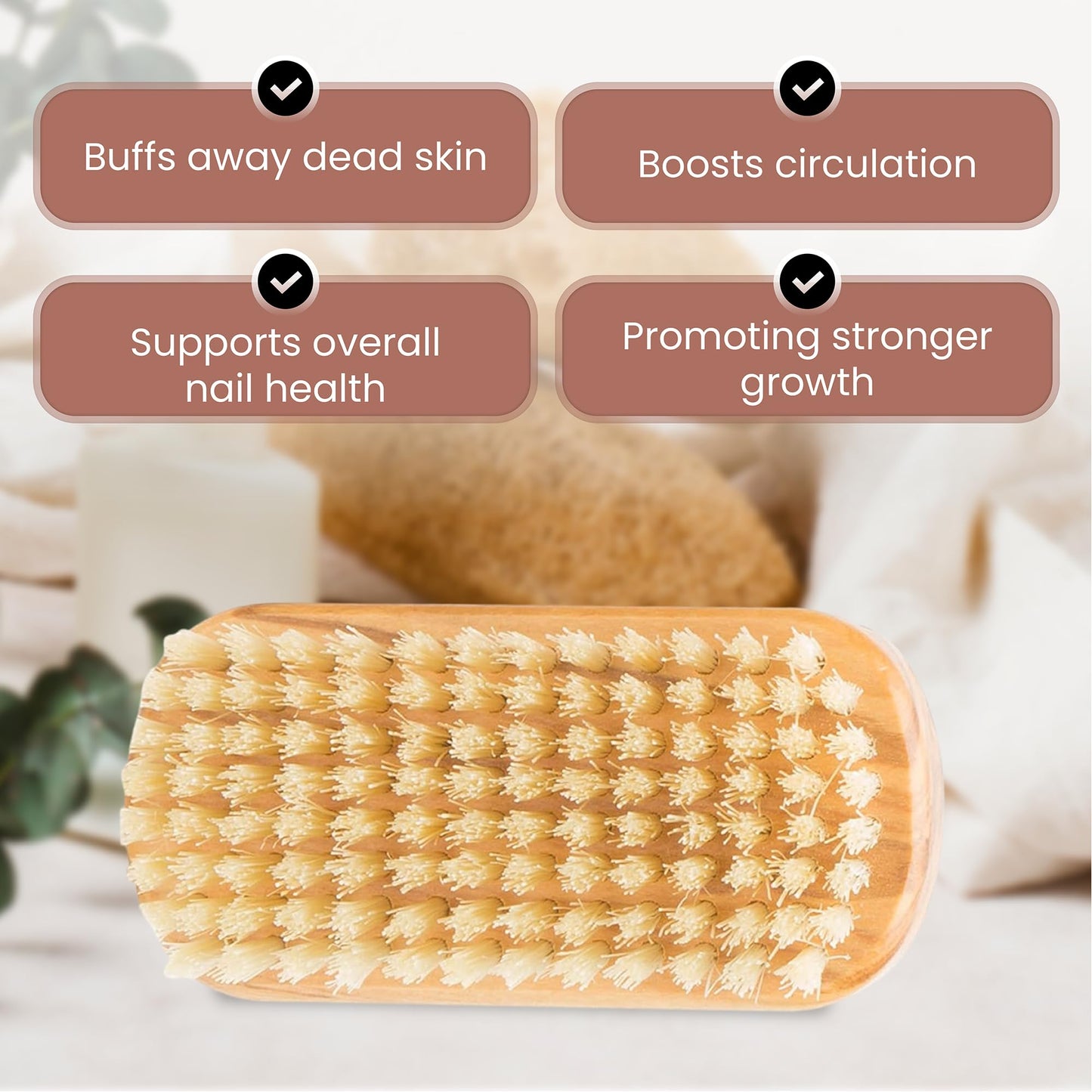 Since 1869 Hand Made in Germany - Natural 100% Natural Boar Bristle Nail Brush - Gently Removes Dirt and Grime for Clean Hands - Exfoliates Skin for Soft, Smooth Texture, Wood (Olive)